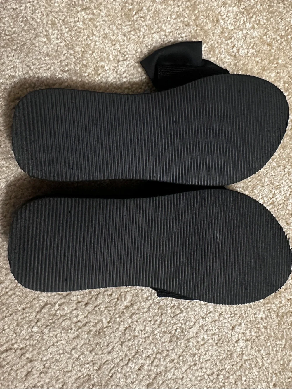 Black Platform Sandals with Bow Detail